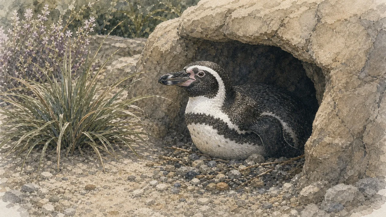 漢波德企鵝（Spheniscus humboldti）從 London Zoo Penguin Beach 水下玻璃前高速轉彎，岸上有餵食講解平台