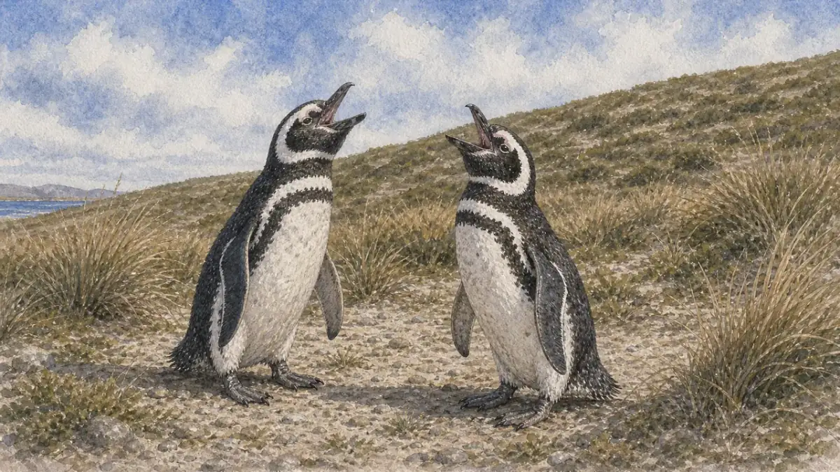 Punta Arenas 出發的觀光船在冷色海面航行，遠方是 Magdalena Island 麥哲倫企鵝島燈塔